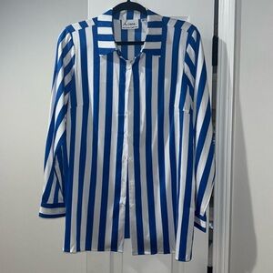 Blue n white button up